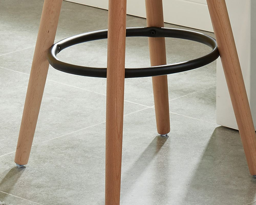 Ensemble de 2 tabourets de comptoir Diablo bois blanc - Blanc