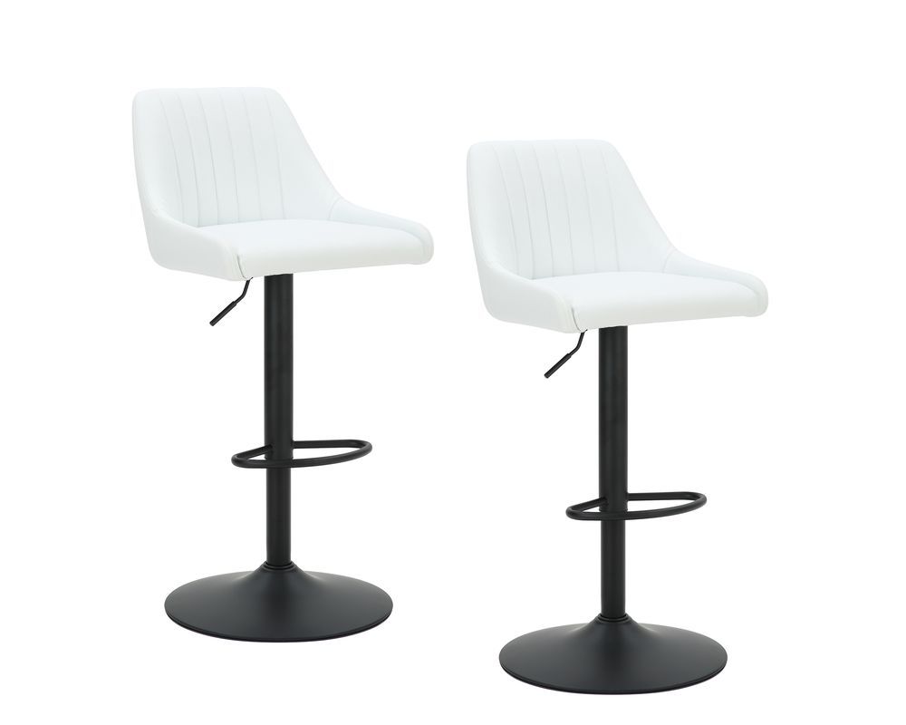 Ensemble de 2 tab.s vérin à l'air Kron métal blanc - Blanc