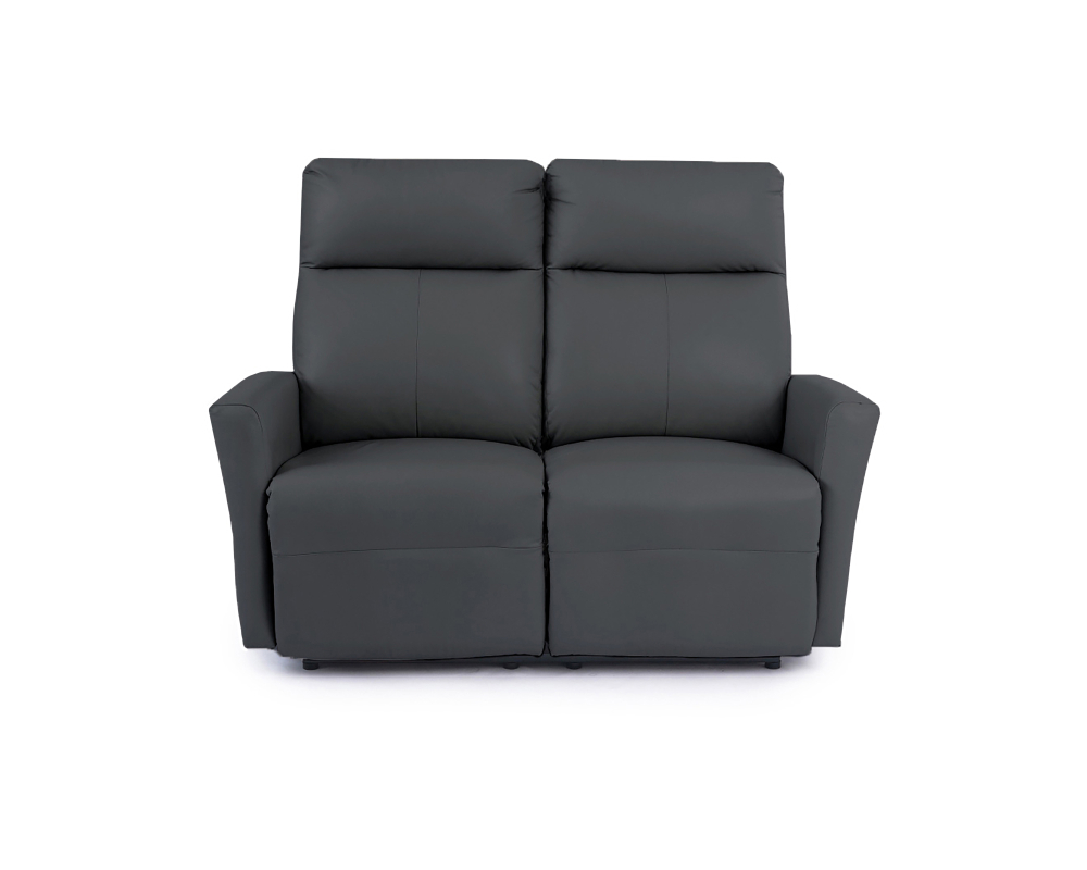 Causeuse inclinable Cuir Gris charcoal - Gris