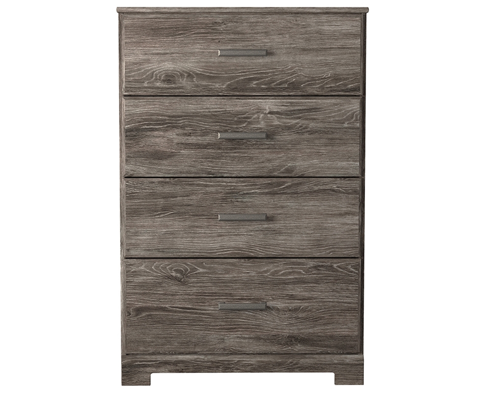 Commode laminée 4 tiroirs Gris moyen - Gris