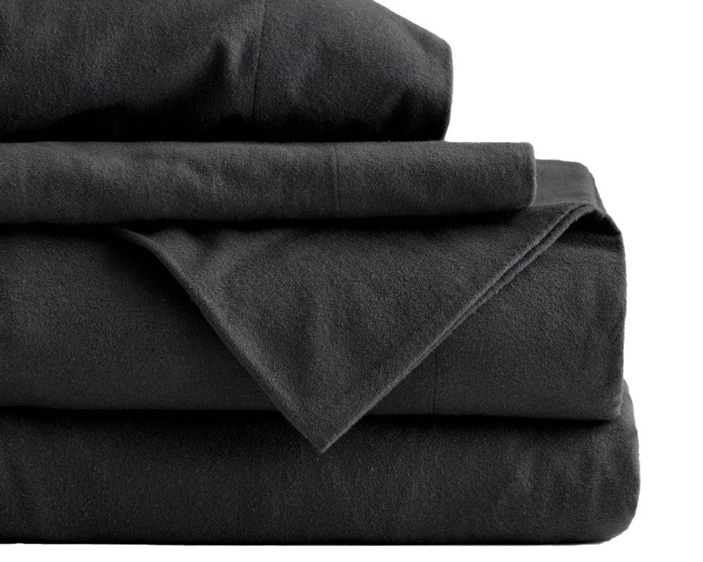 Ensemble de draps lit queen - Flanelle - Gris