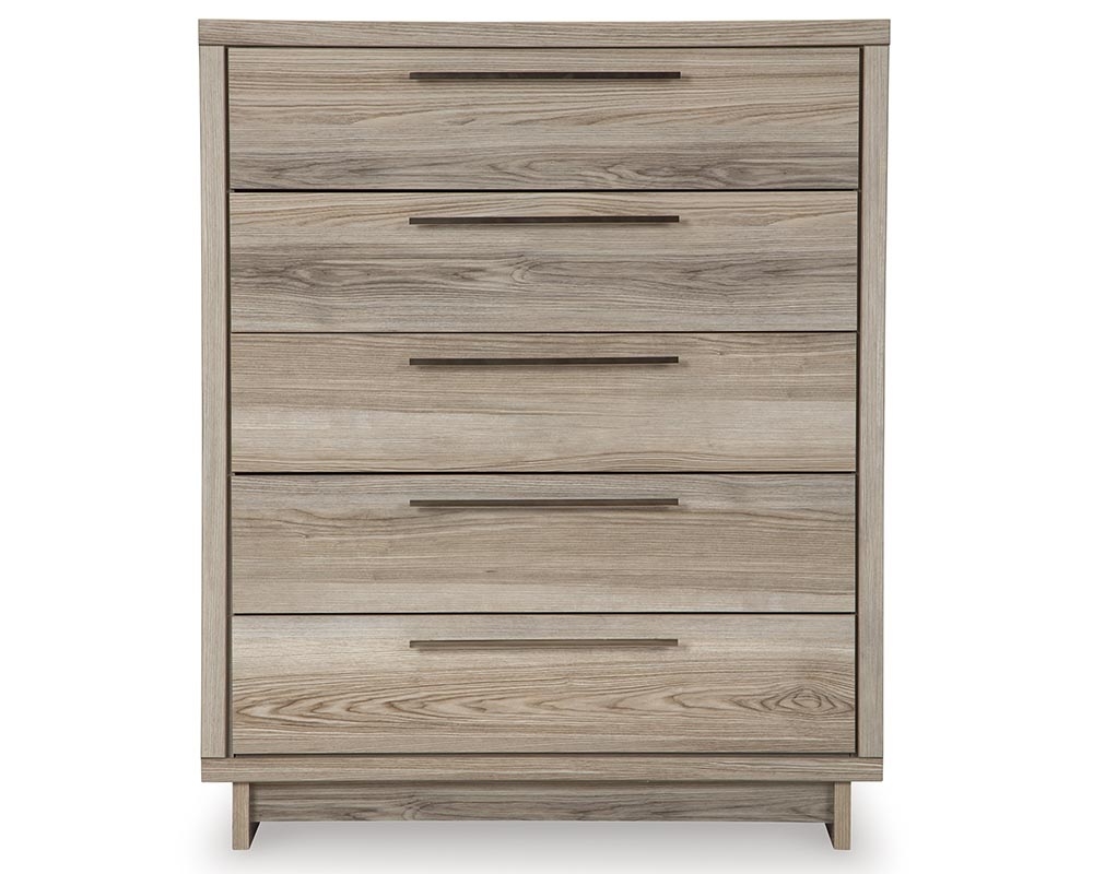 Commode laminée - 5 tiroirs - Naturel