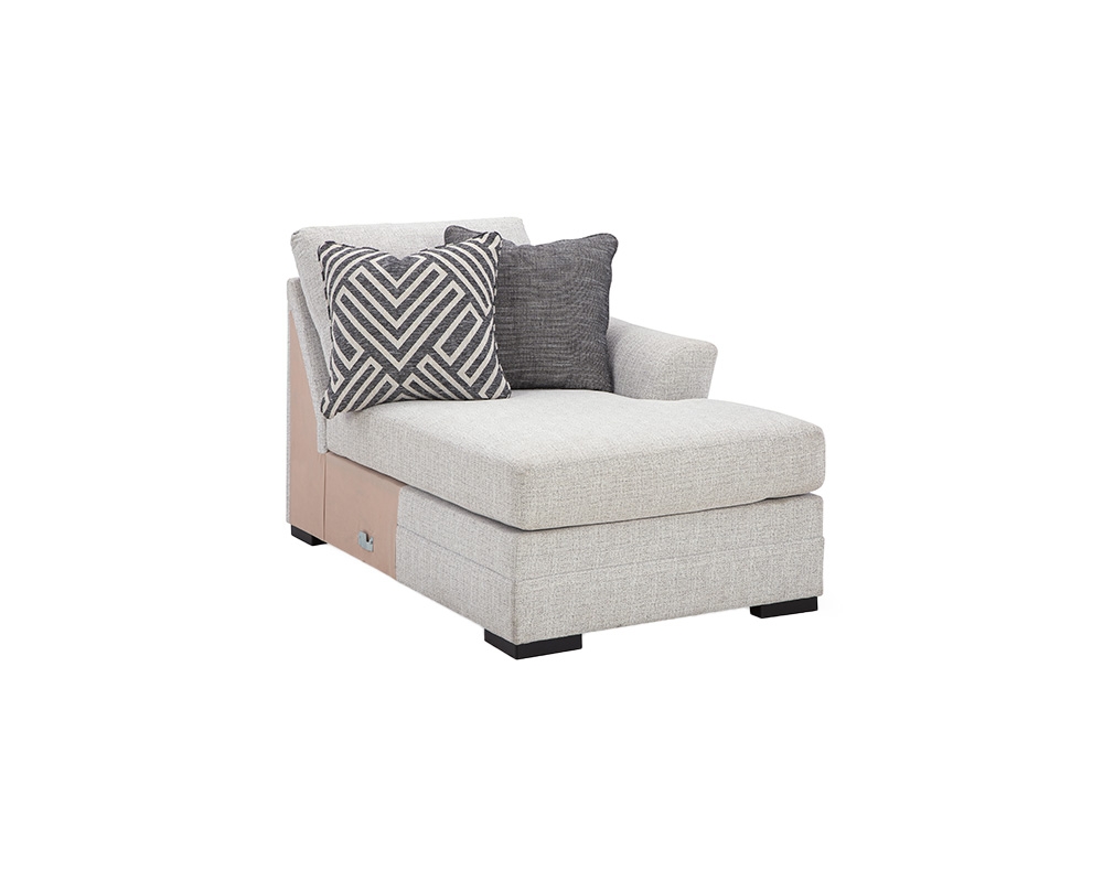 Sectionnel - Chaise longue bras droit - Gris