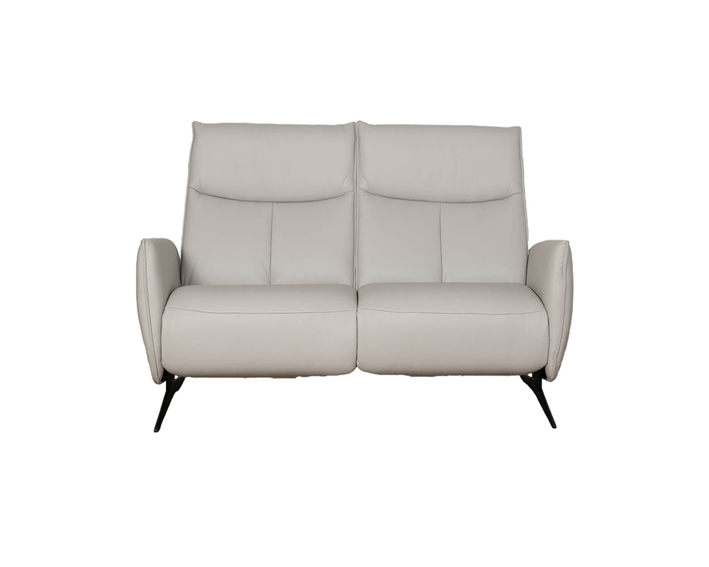 Causeuse inclinable Électrique, tête ajustable manuelle Cuir Gris pâle - Gris