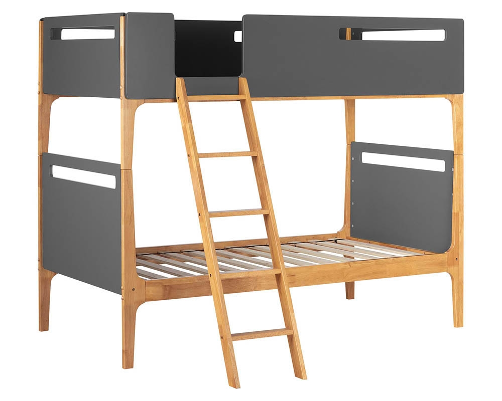 Lits superposés en bois - Simple-simple - Gris