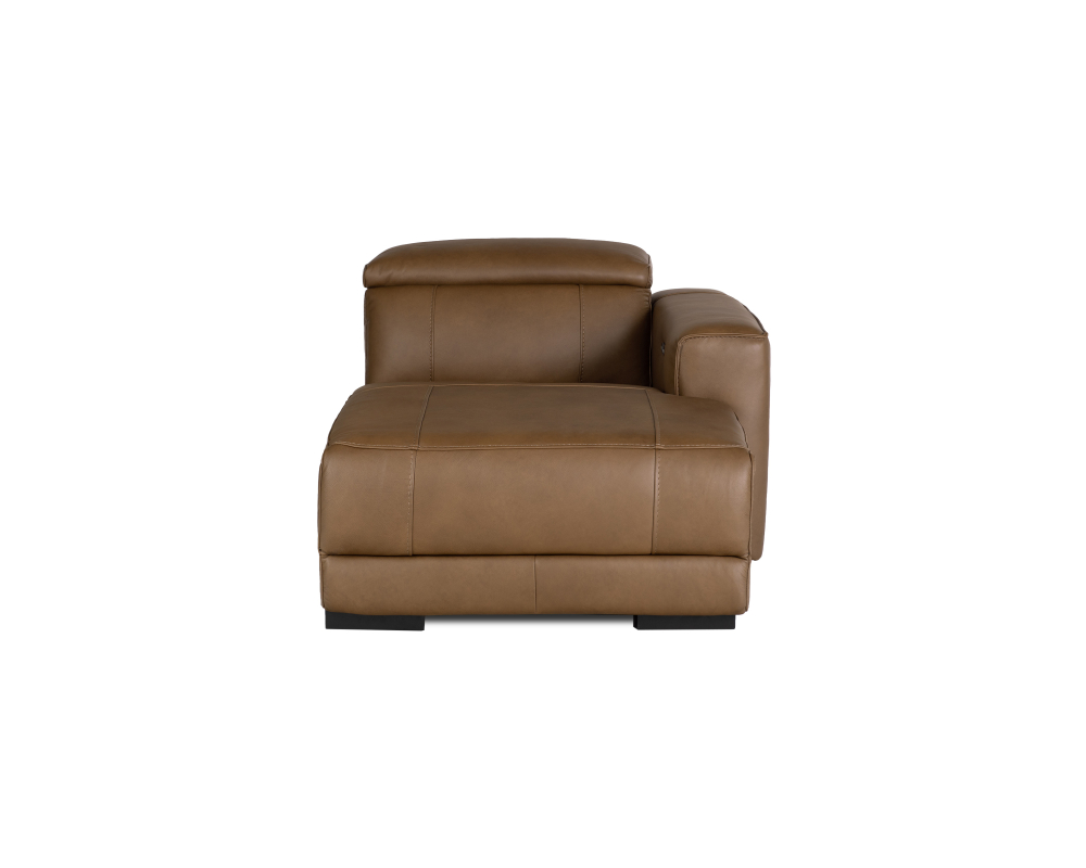 Sectionnel inclinable électrique zéro gravité - Chaise longue bras droit, t&ecirc;te manuelle - Caramel
