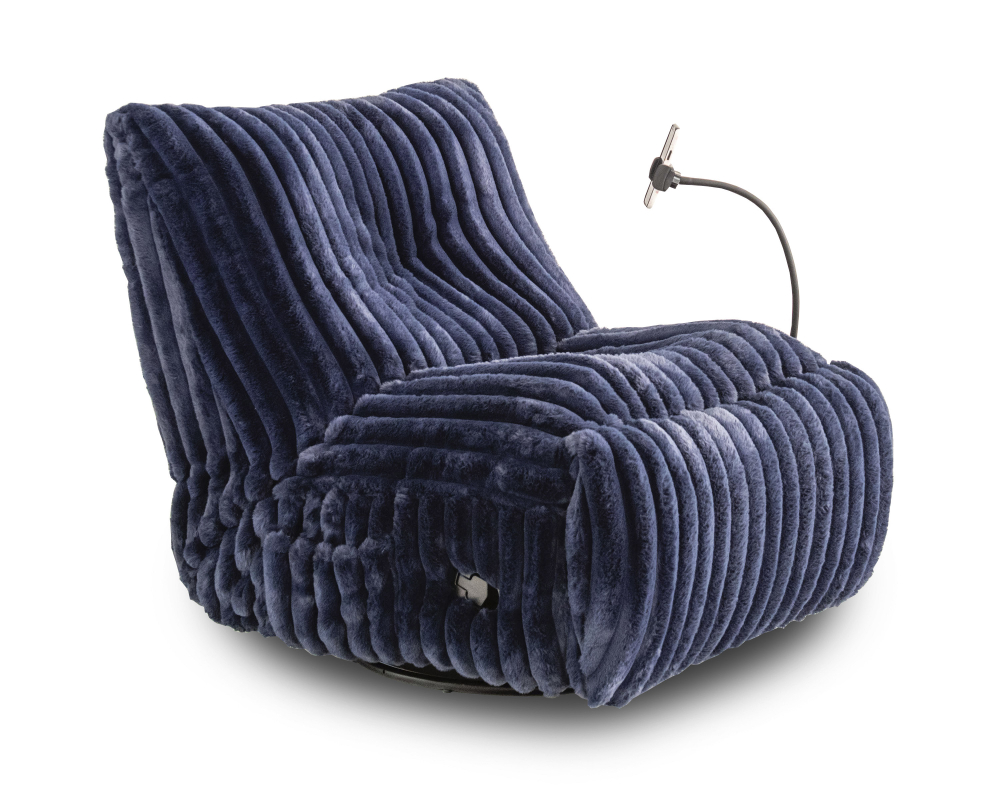 Fauteuil inclinable Berçant pivotant Tissu Bleu royal - Bleu
