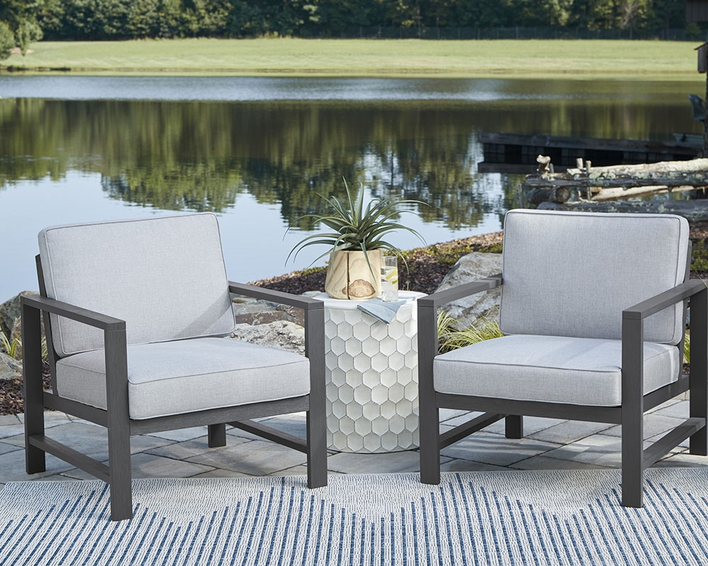 Mobilier de salon extérieur 2mcx - 2 fauteuils - Gris