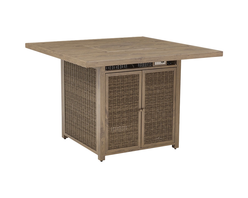 Table extérieure avec foyer Brun pâle - Brun