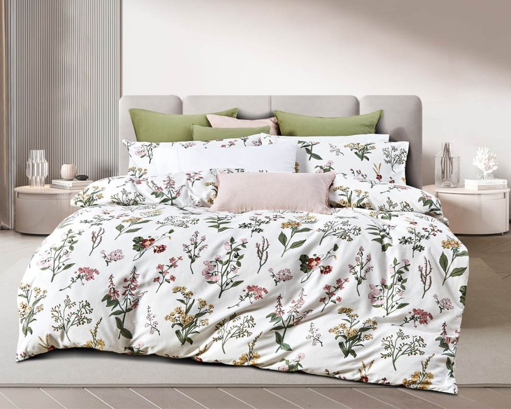 Housse de couette lit queen et 2 cache-oreillers Vert kaki - Vert