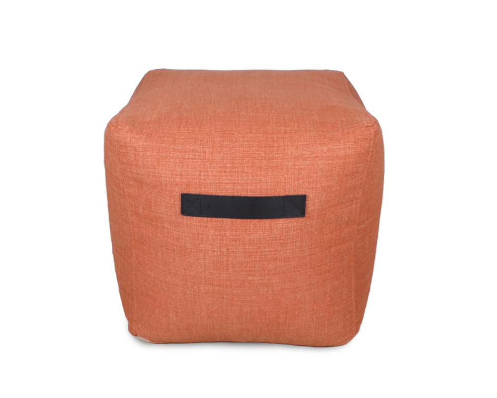 Ottoman carré Tissu Orange - Orange