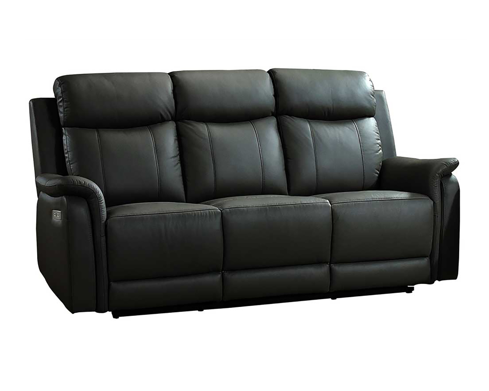 Sofa inclinable Électrique Cuir et simili cuir Noir - Noir