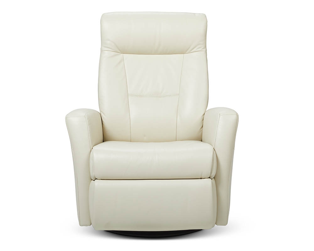Fauteuil inclinable Berçant pivotant électrique double, tête, pied Cuir Crème - Crème