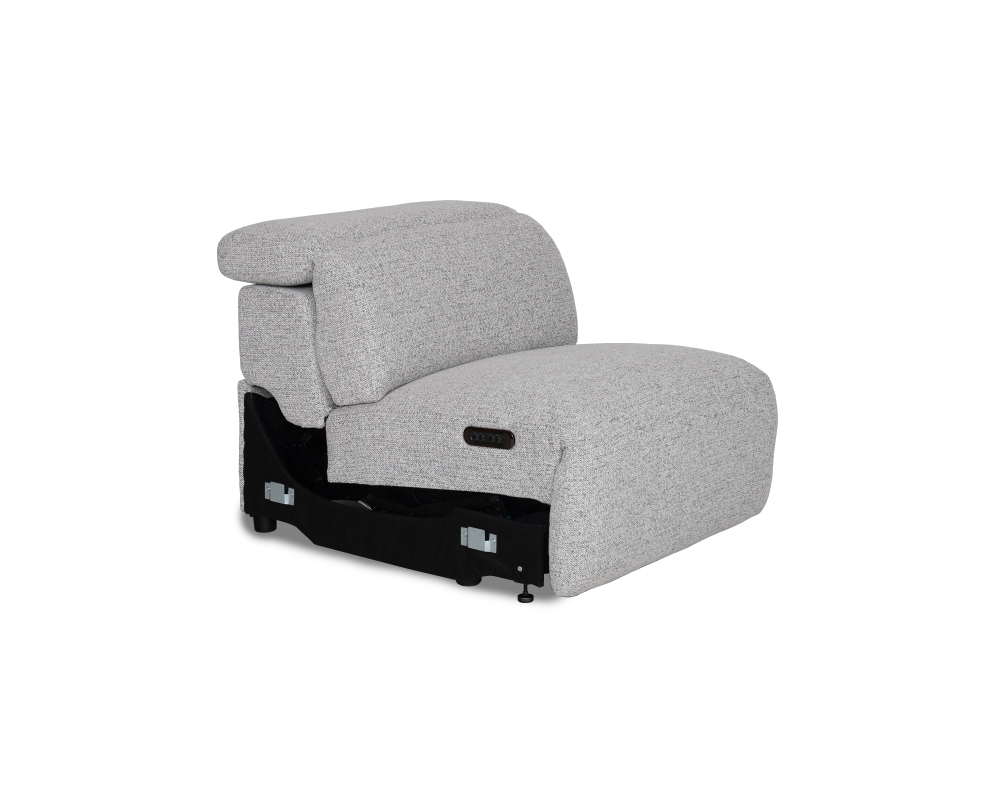 Siège sans bras inclinable électrique double Tissu Gris pâle - Gris