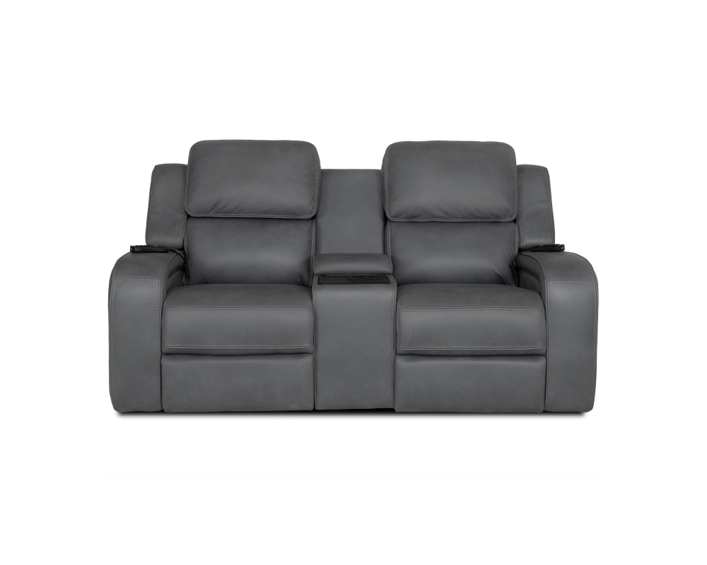 Causeuse inclinable avec console rabattable - &Eacute;lectrique double, massage, gravit&eacute; z&eacute;ro - Bleu