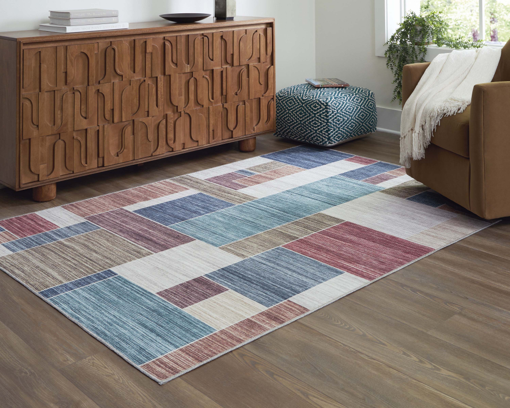 Carpette lavable 5 pi 2 po x 7 pi - Multicolore