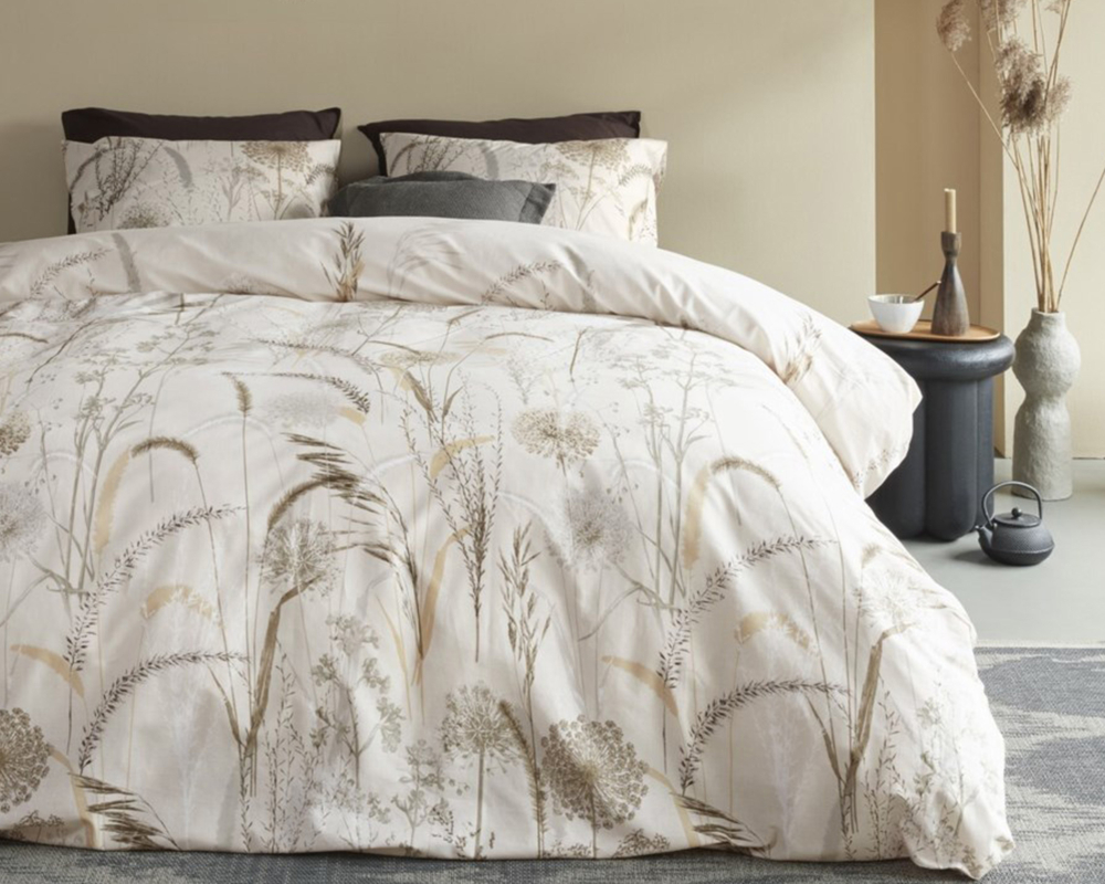 Housse de couette lit king et 2 cache-oreillers - Crème