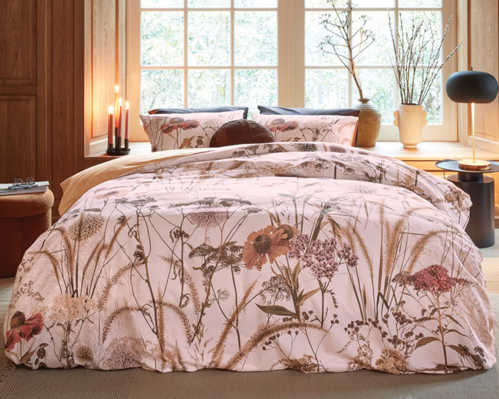 Housse de couette lit king et 2 cache-oreillers - Rose