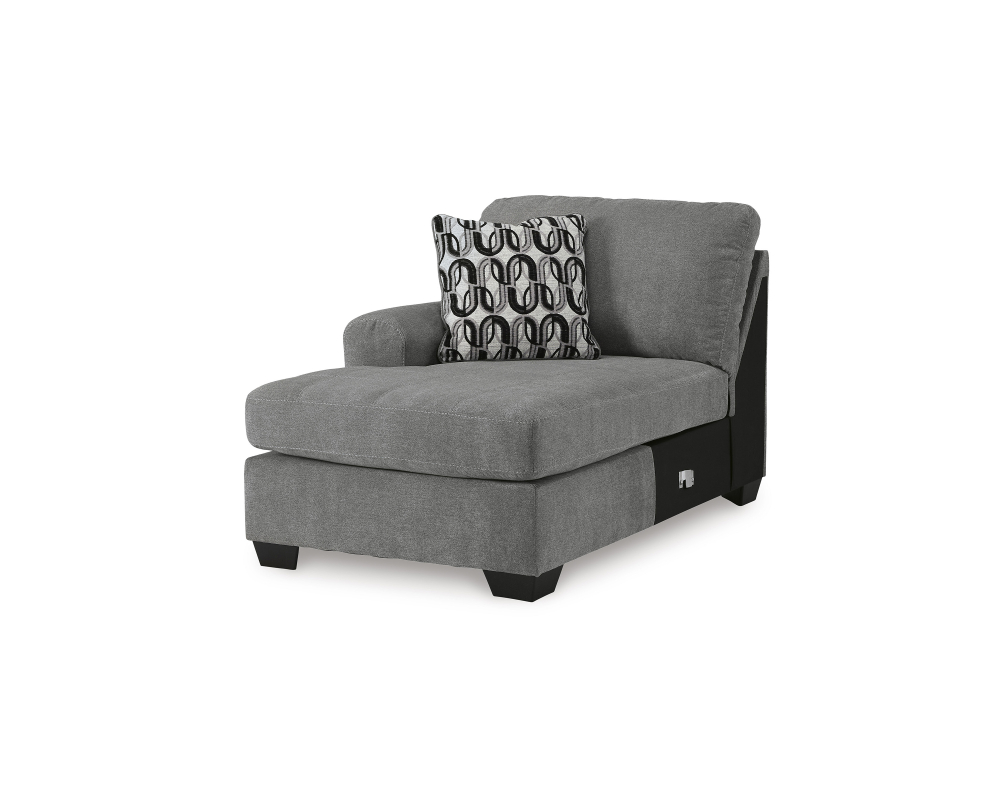 Sectionnel - Chaise longue bras gauche - Gris