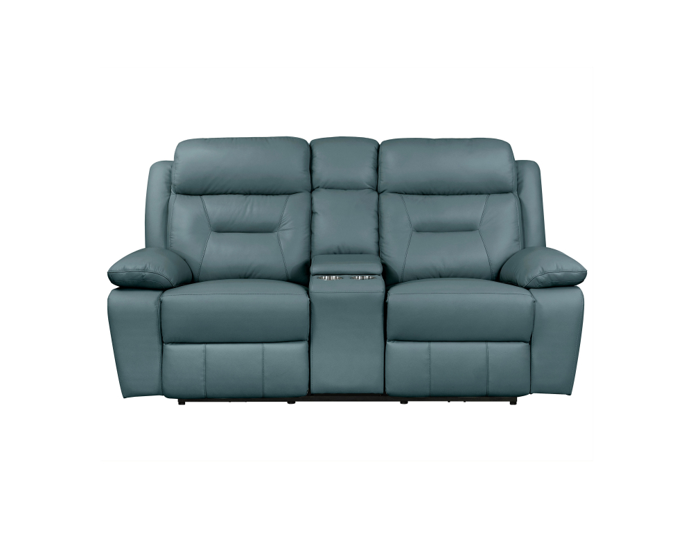 Causeuse inclinable avec console Électrique Cuir et simili cuir Bleu royal - Bleu