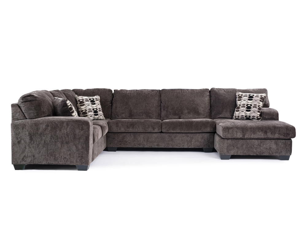 Sectionnel 3mcx Tissu Gris charcoal - Gris