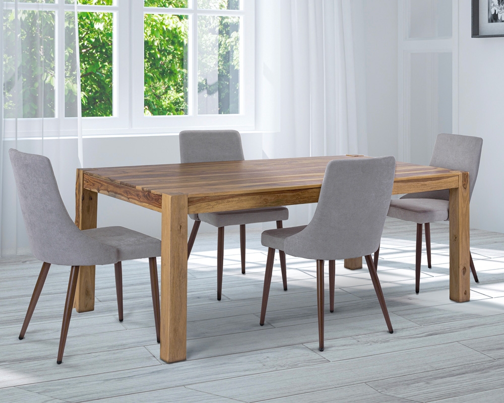 FURNITABLE Ensemble de table ¿¿ manger blanc avec 4 chaises pour cuisine,  salle ¿¿ manger, bureau, noir + gris