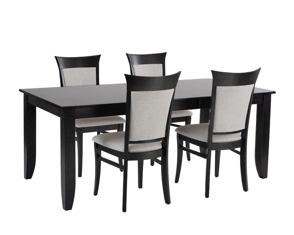 Mobilier de cuisine en bois 5mcx - Table, 4 chaises - Gris