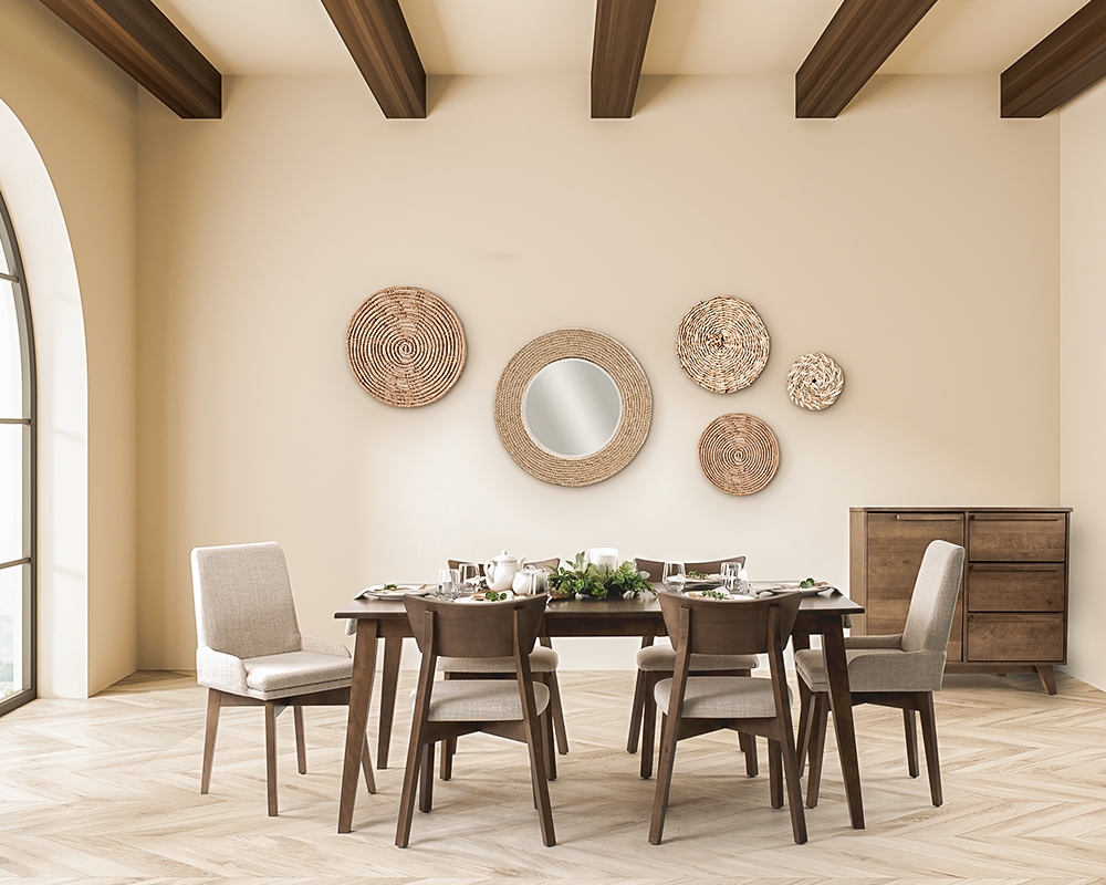 Mobilier de cuisine en bois 5mcx - Table, 4 chaises - Brun
