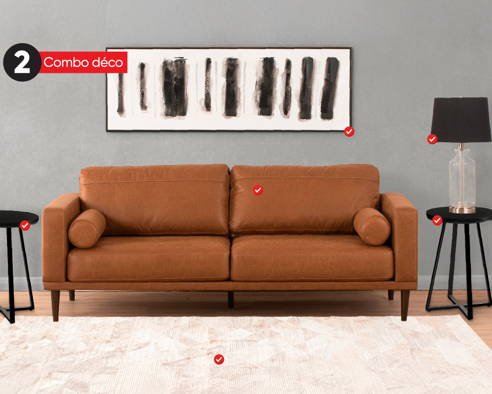 Combo déco Laurence Sofa condo caramel 6 mcx Tissu Caramel - Caramel