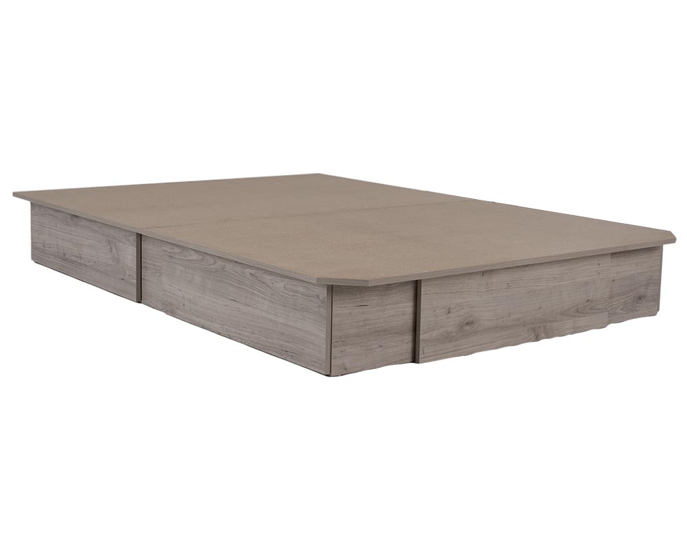 Plateforme stratifiée 4 tiroirs - Simple, hauteur 10" - Gris