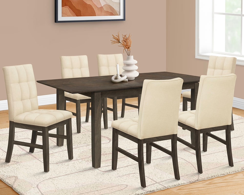 Mobilier de cuisine en bois 5mcx - Table, 4 chaises - Gris