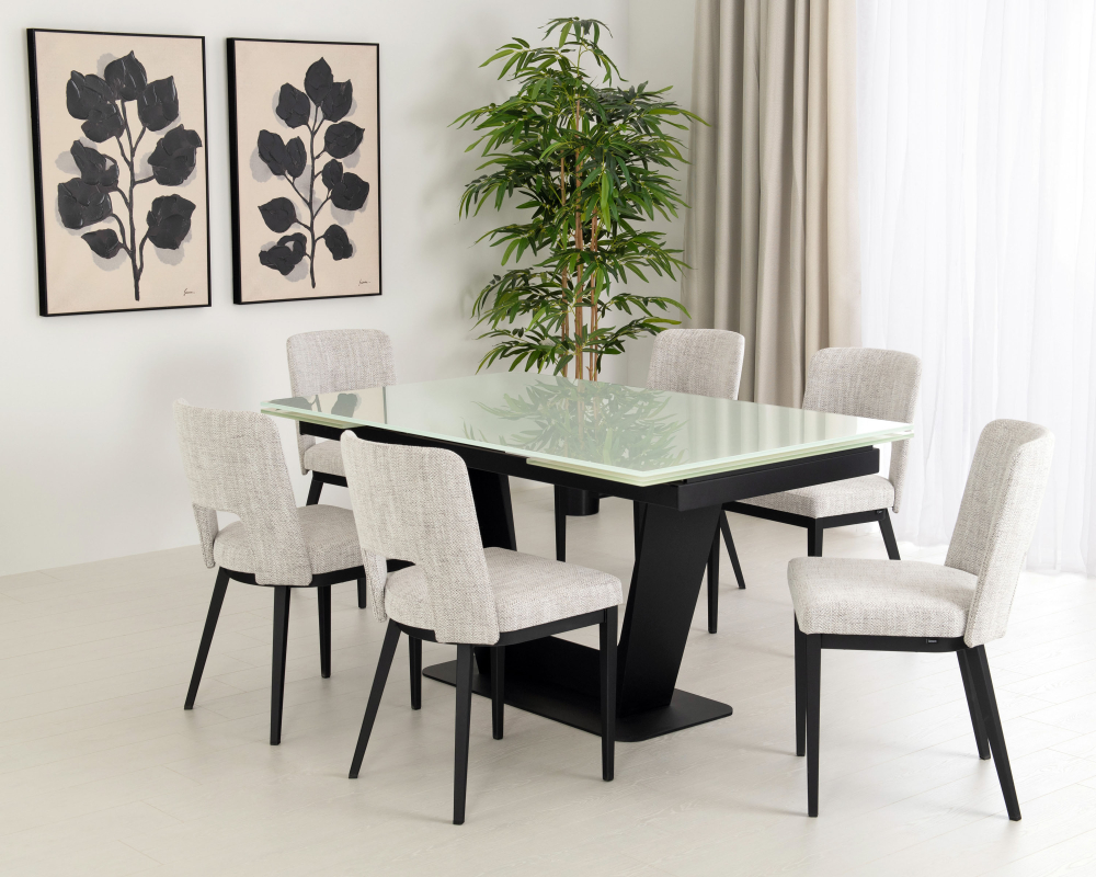 Mobilier de cuisine en verre 7mcx - Table, 6 chaises