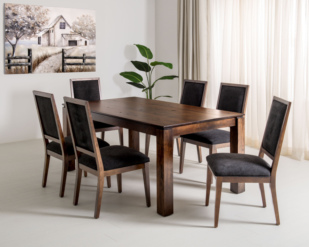 Mobilier de cuisine en bois 7mcx - Table, 6 chaises