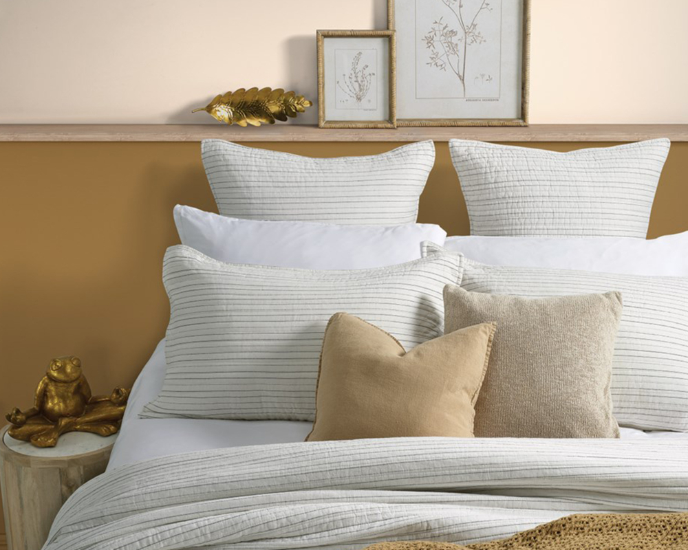 Courtepointe lit queen et 2 cache-oreillers Crème - Crème