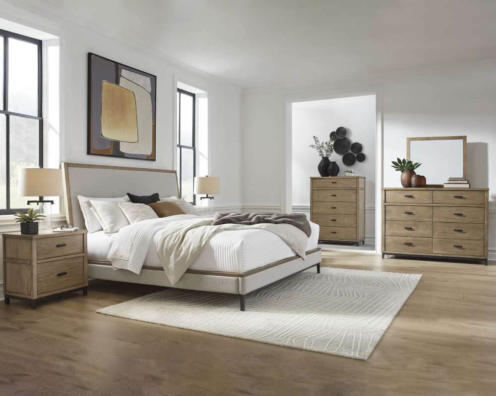 Mobilier de chambre en bois king 7mcx - Brun
