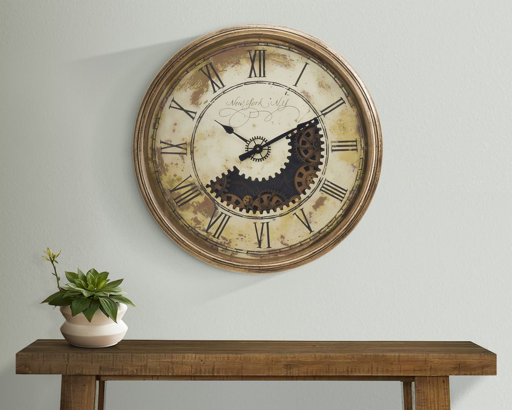 Horloge murale 30 po - Brun