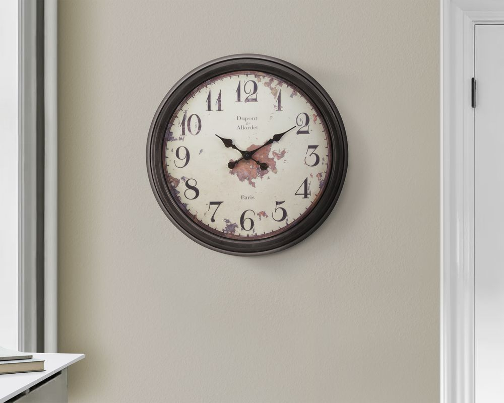 Horloge murale 20 po - Brun