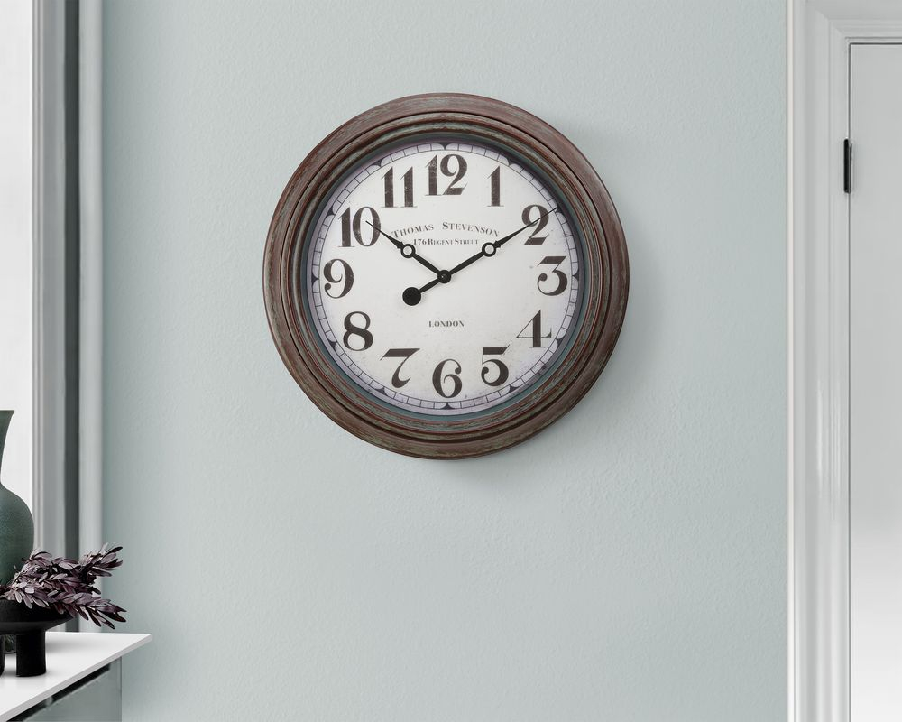 Horloge murale 20 po - Brun