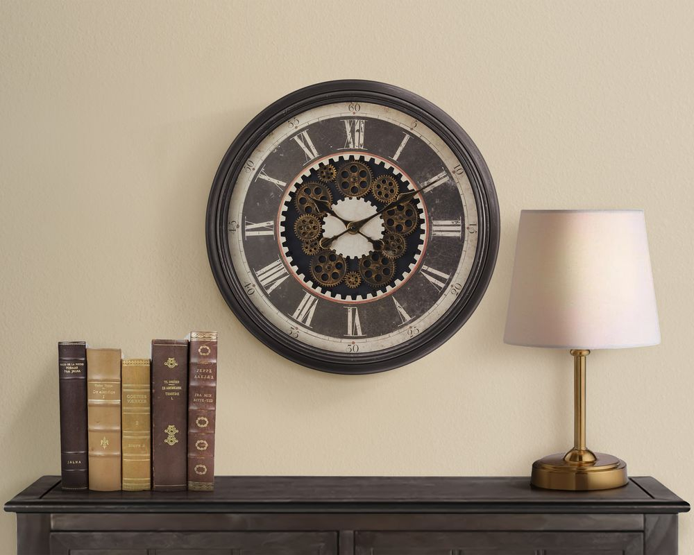 Horloge murale 23 po - Brun