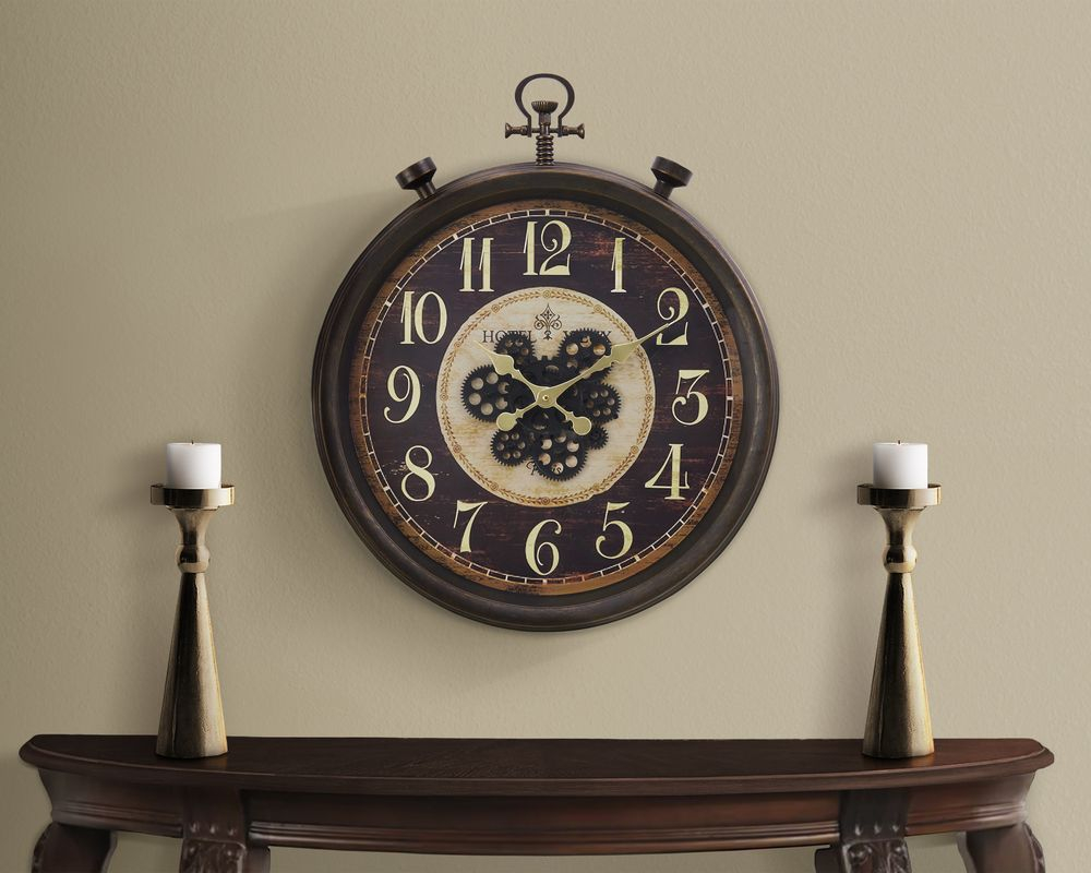 Horloge murale 24 po - Brun