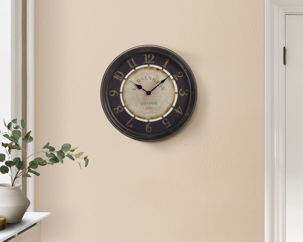 Horloge murale 16 po - Brun