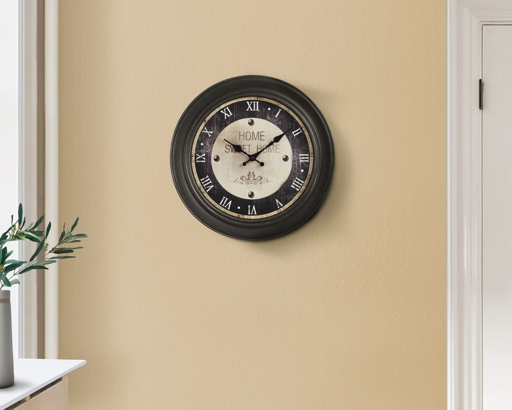 Horloge murale 16 po - Brun