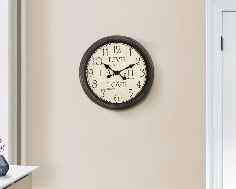 Horloge murale 16 po - Brun