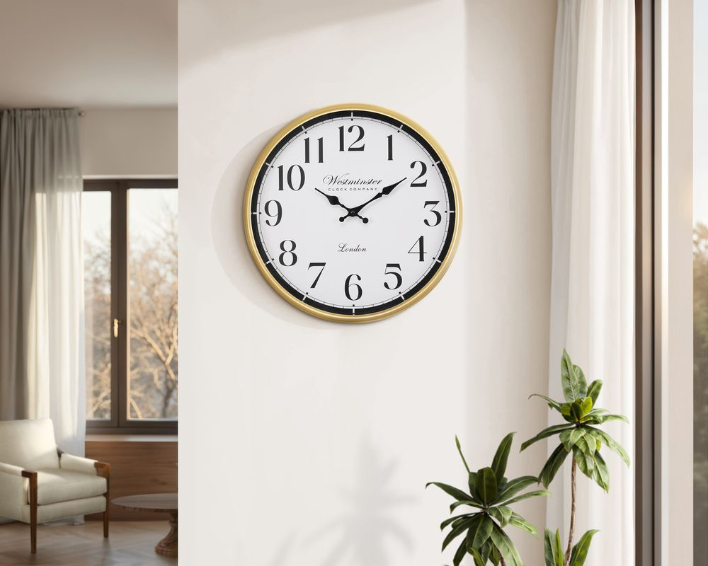 Horloge murale 16 po - Or