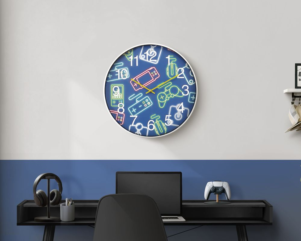 Horloge murale 18 po - Bleu