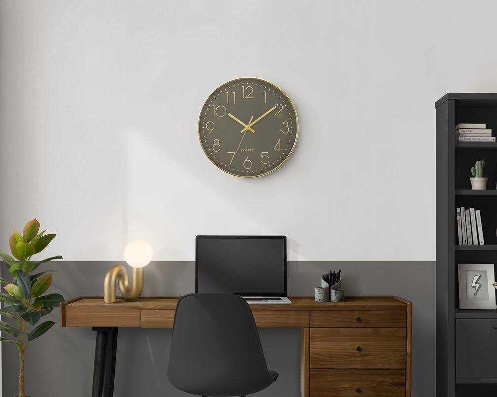 Horloge murale 12 po - Noir