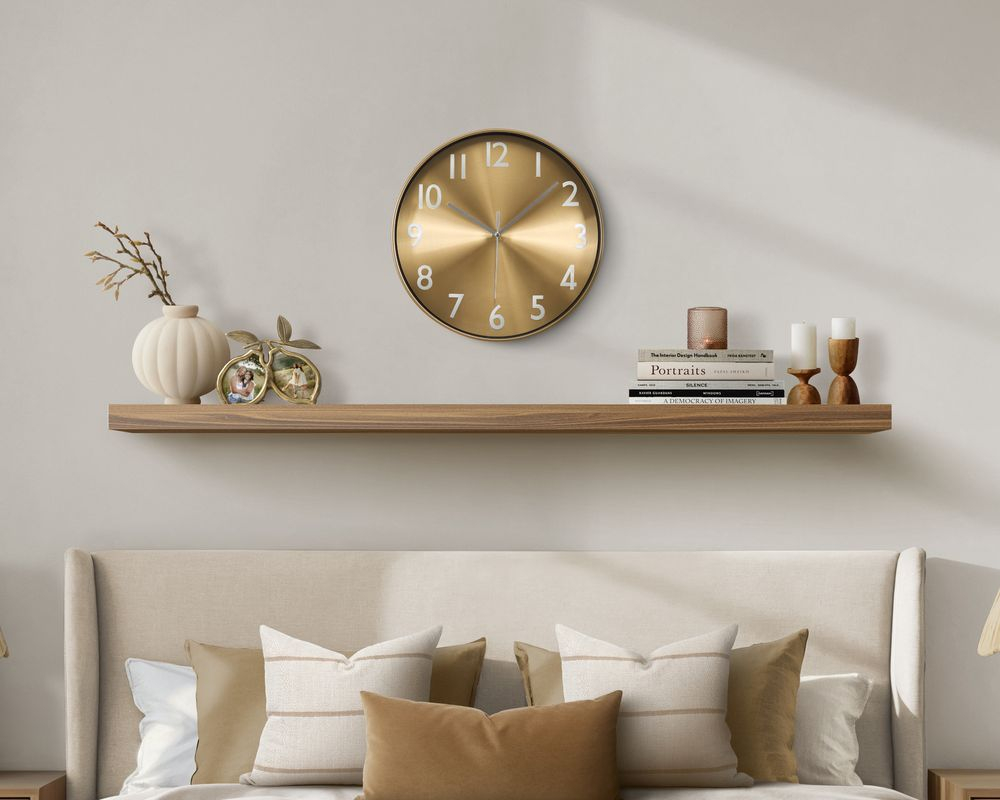 Horloge murale 12 po - Or