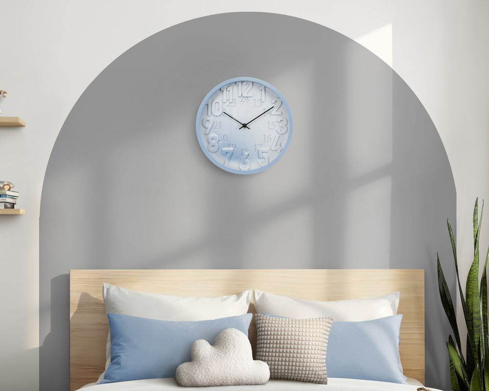 Horloge murale 12 po - Bleu