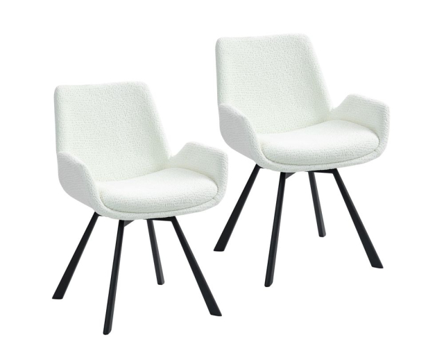 Ensemble de 2 chaises pivotante Signy métal crème - Crème