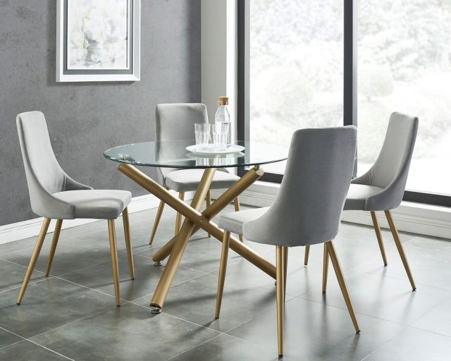 Ensemble de cuisine de cuisine 5mcx Carmilla verre or - Gris